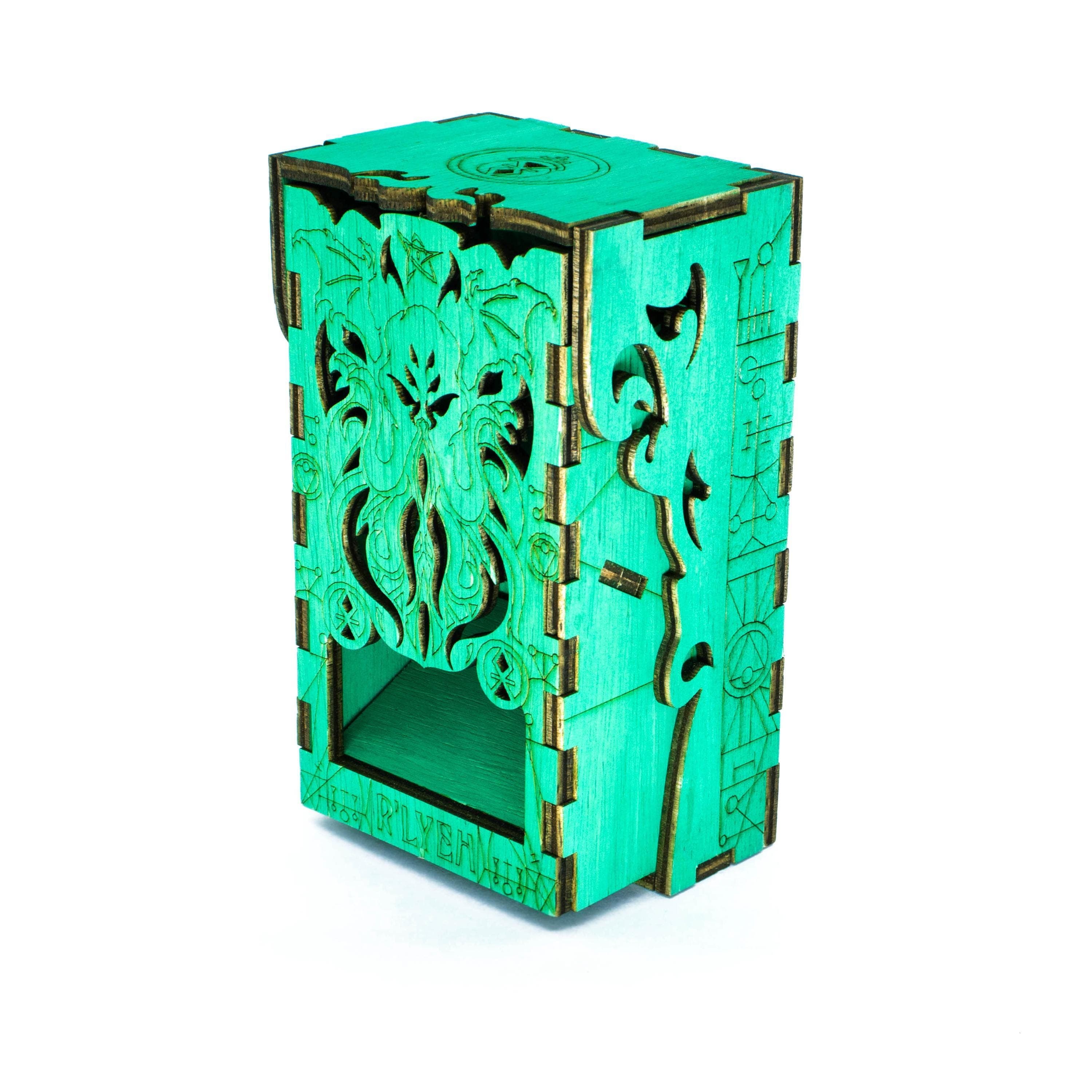 Cthulhu Dice Tower and Tray | Laser-Engraved (Wood) | Arkham Horror DnD RPG Accessory | Gaming gift Supporting Image 9