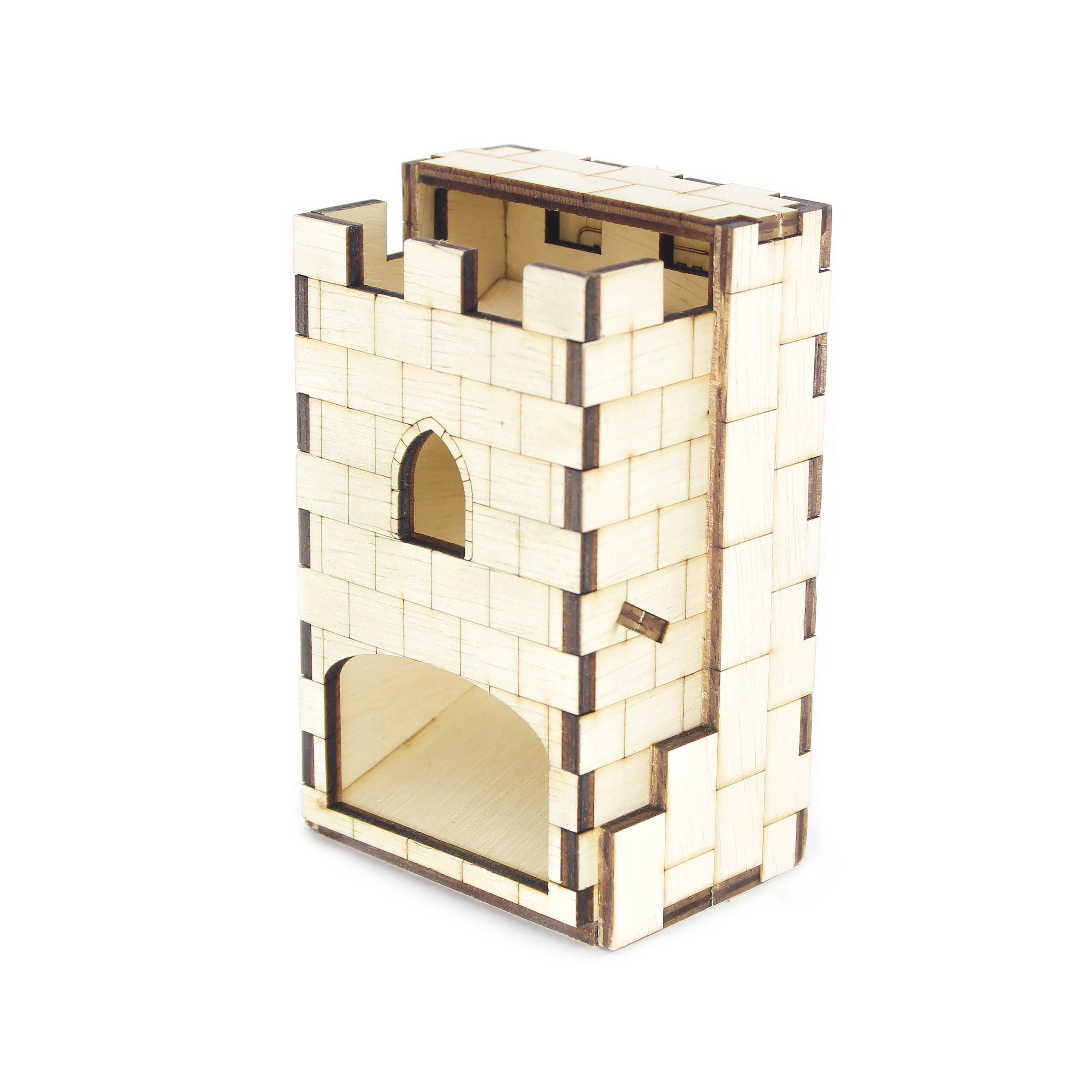 Medieval Dice Tower and Tray | Laser-Engraved (Wood) | RPG DnD Accessory | Gaming gift Supporting Image 3
