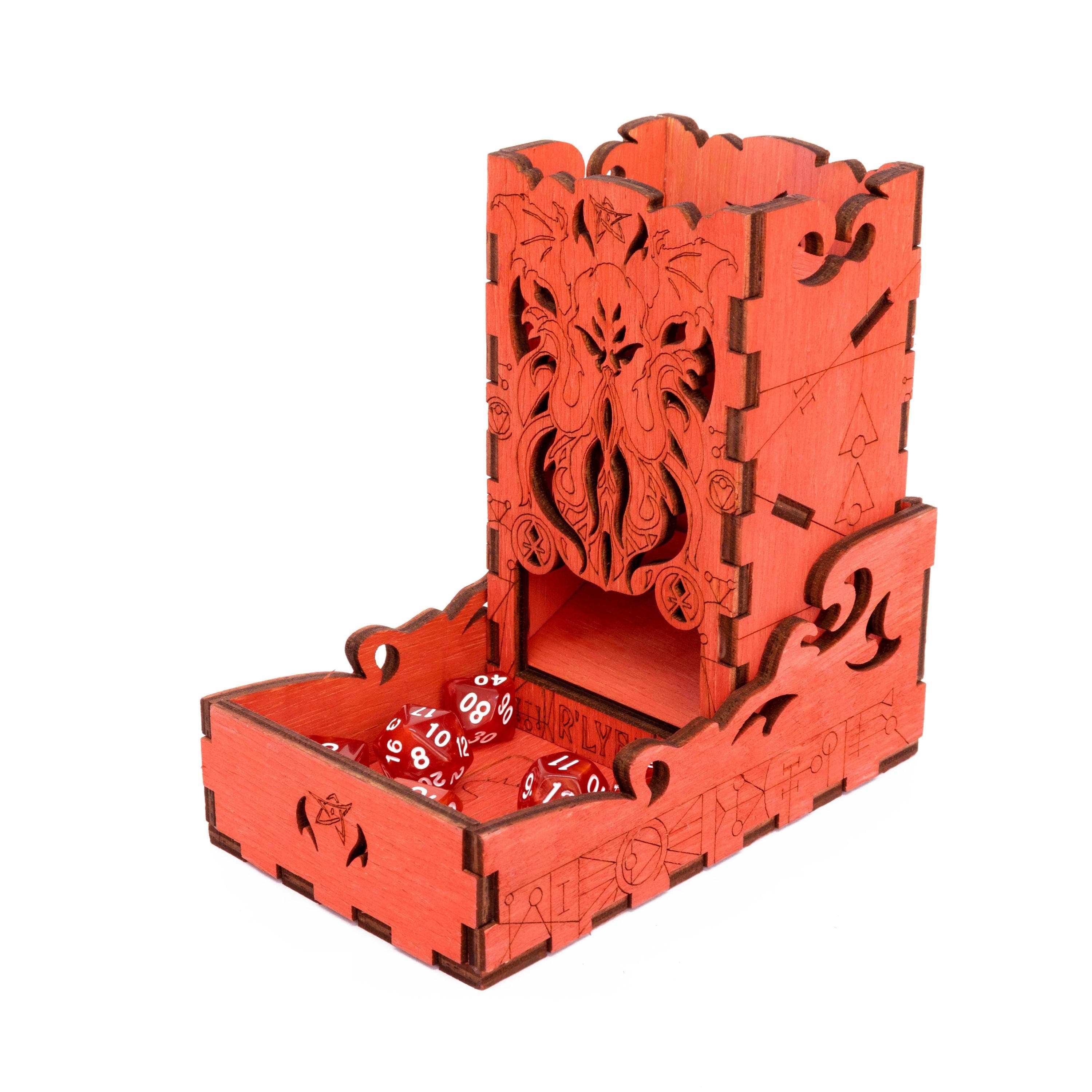 Cthulhu Dice Tower and Tray | Laser-Engraved (Wood) | Arkham Horror DnD RPG Accessory | Gaming gift Supporting Image 16